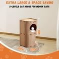 thumbnail image 5 of Inadays Cat House for Indoor Cats, 2-Storey Cozy Felt Cat Bed Cave with Tunnel Hideaway, Large Multi-Cat Condo for Rest & Play, Camel, 5 of 8
