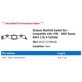 thumbnail image 2 of Exhaust Manifold Gasket Set - Compatible with 1996 - 2000 Toyota RAV4 2.0L 4-Cylinder 1997 1998 1999, 2 of 2