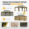 thumbnail image 6 of Mondawe Outdoor Living 14x20FT Hardtop Gazebo, Permanent Metal Gazebo with Galvanized Steel Double Roof and Aluminum Frame, Curtain and Netting, Large Pavilion Gazebo, Wood Looking, 6 of 7