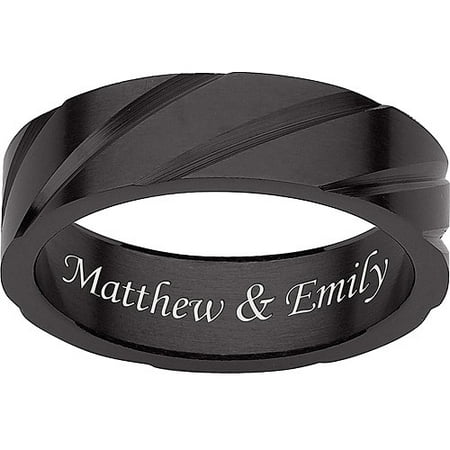 Personalized Men's Black Titanium Diagon