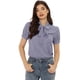 thumbnail image 1 of Blusa De Gasa Con Cuello Peter Pan Y Manga Corta Con Lunares Para Mujer Morado Claro M, 1 of 6