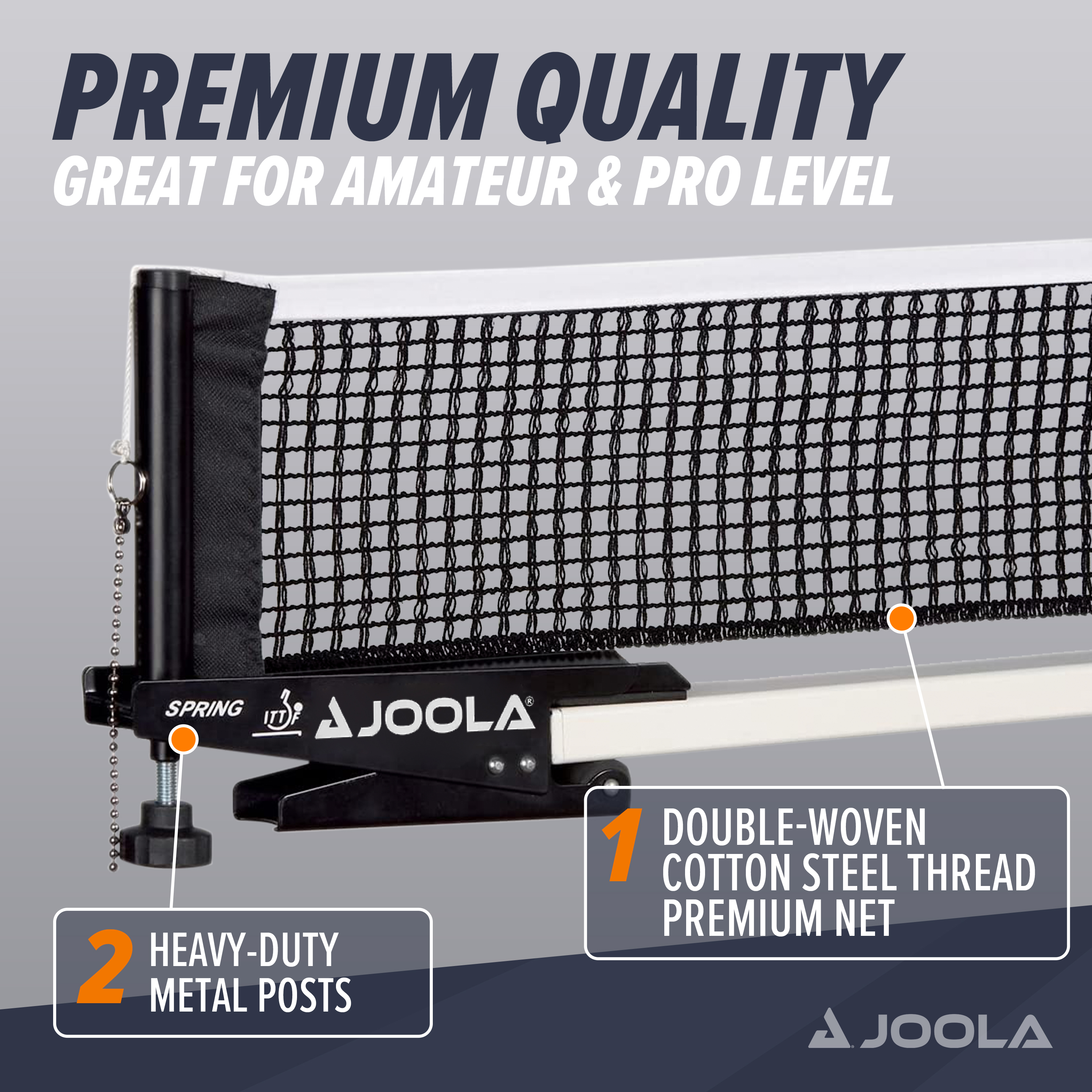 JOOLA WM Professional Table Tennis Net and Post, Black