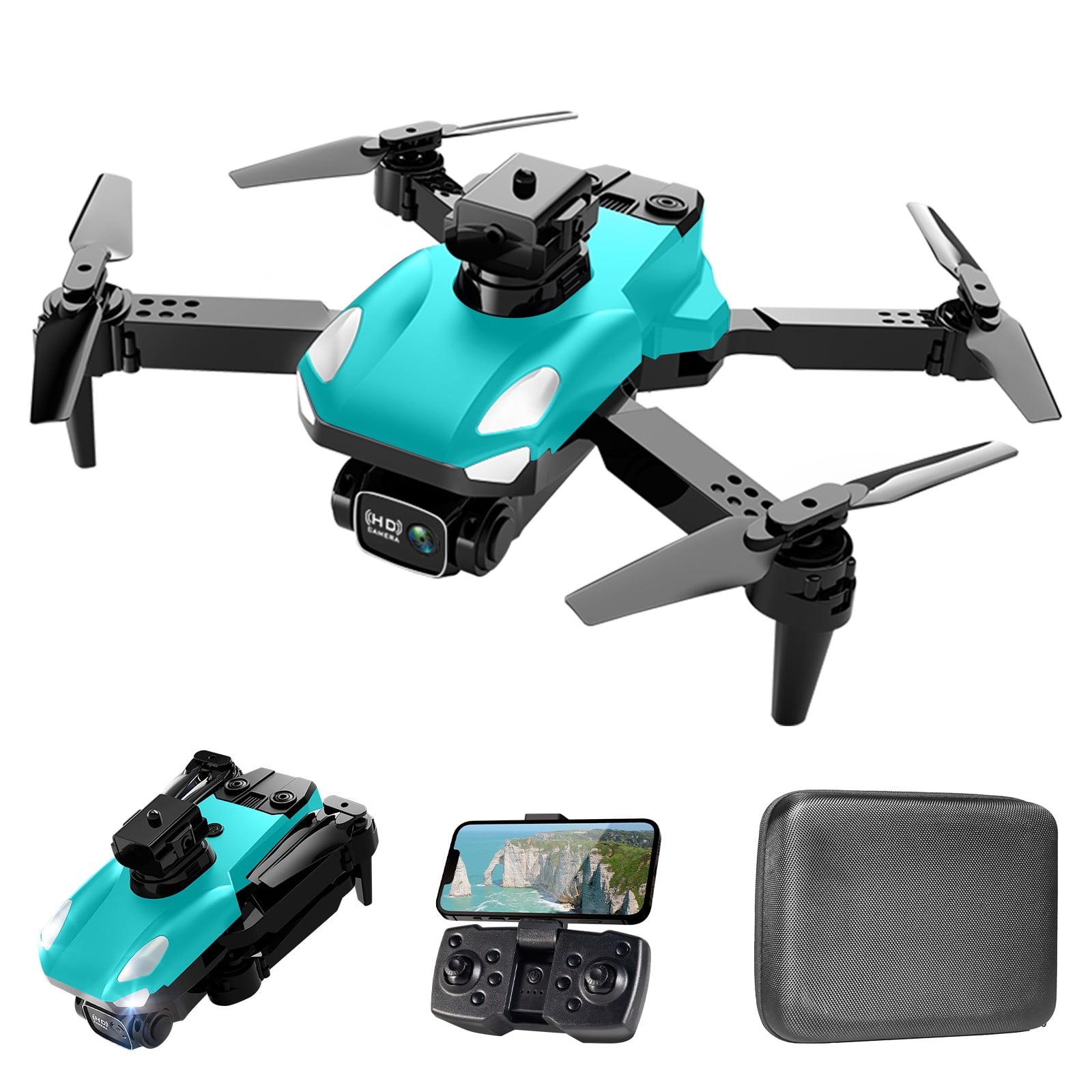 ESULOMP Foldable Drone with Camera HD 1080P Camera FPV Drone for Beginners Gesture Control,Obstacle Avoidance，Headless Mode ,WiFi RC Quadcopter,Cool Light