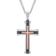 Heavy Black Big Cross Pendant Necklace Stainless Steel Curb Chain For Men Women