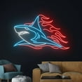 thumbnail image 4 of Handmadetneonsign Fire Shark Neon Sign, Burning Shark Neon Light, Flaming Shark Led Light Decor, 4 of 5