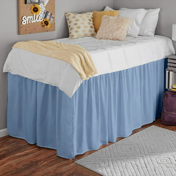YAOMOBB No Pilling Bed Skirt Queen Bed Skirt Solid Color Ruffled Design Wear Resistant and Washable Non Fading Bedding for College Dorm Rooms