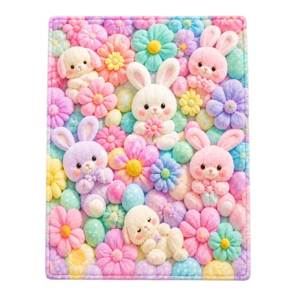 Teddy Floral Print Throw Blanket Cozy Throws
