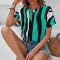 thumbnail image 3 of Blusas de manga corta con cuello en V, blusas de verano de manga corta con cuello en V, blusa informal construida para durar, 3 of 6