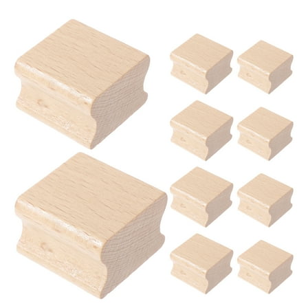 Soimiss 10pcs Scrapbooking Stamps Beech Wood Wooden Stamp Blocks For Document Sealing Projects