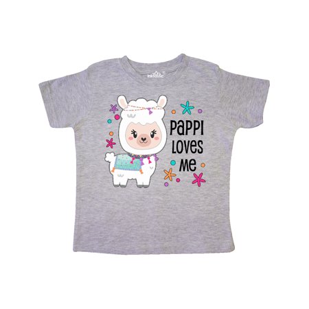 

Inktastic Pappi Loves Me- cute and happy llama Gift Toddler Boy or Toddler Girl T-Shirt