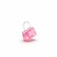thumbnail image 3 of Mini Glitter Squishy Handbag Toy with Beaded Handle, 1-Piece Pink Sparkle Design, for Girls, Relaxation Squeeze Toy, 3 of 3