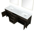 thumbnail image 3 of Laurel 84 in W Brown Oak Double Bath Vanity, Carrara Marble Top, and 36 in Mirrors, 3 of 6