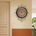 thumbnail image 4 of 16*19in Modern Wall Mount Silent Vintage Decorative Black Large Wall Clocks for Living Room, 4 of 17