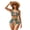 Tropical Flowers, variant on Garronmavis Women's 2 Piece Bikini Set Tropical Palm Print High Waisted Tummy Control Swimsuits Twist Front Crisscross Tie Back Adjustable Side Tie Bathing Suit Swimwear