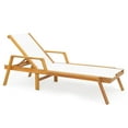 thumbnail image 1 of Costway Chaise Longue d'Extérieur 1 Pce avec Dossier Réglable à 5 Positions, Cadre en Bois Massif, 1 of 9