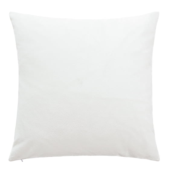 NTBAY 1 Pack Velvet Throw Pillow Cover, Soft Decorative Square Pillowcase, Cushion Cover with Hidden Zipper, 24"x24", White