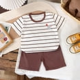 thumbnail image 2 of UAYOTSE Baby Boys Summer Clothes 6 12 18 24 Months 3T Boy Toddler Outfits Short Sleeve T shirt Tops + Solid Color Drawstring Shorts Set for 3 6 12 18 Months Short Sets Summer Pjs,Sizes 5-6 Years, 2 of 4