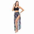 thumbnail image 3 of Lu's Chic Women's Sarong Beach Cover Up Light Beach Skirt Hawaiian Sheer Spring Soft Sexy Flowy Wrap Bikini Cover Up Navy Leaf One Size, 3 of 4