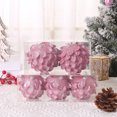 thumbnail image 3 of 3 piezas de 8 cm para decoración de árbol de Navidad, colgante de bola de Navidad con forma de flor blanca, bola de espuma con purpurina, adorno navideño 2024, 3 of 5