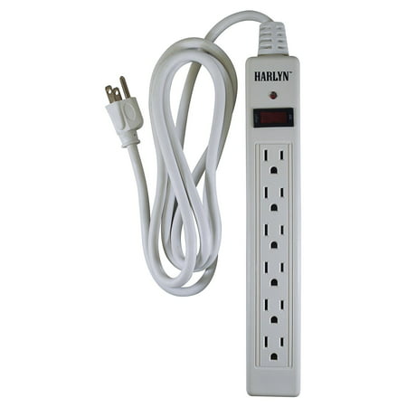 Best Power Strip Surge Protector - Top Extension Cord - 6 Outlets - 8 ft cord - 1875W - 600 Joules by