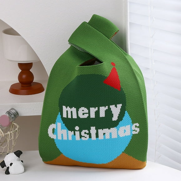 Deals of The Day Clearance! Topliu Christmas Cute Knitted Candy Bags Crossbody Tote Handbags Handle Wristlet Christmas Gift Bags for Women