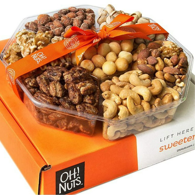 Oh! Nuts Gourmet Holiday Gift Box, Mixed Nut Tray Set, Packaged Oh! Nuts Gourmet Holiday Gift Box, Mixed Nut Tray Set, Packaged