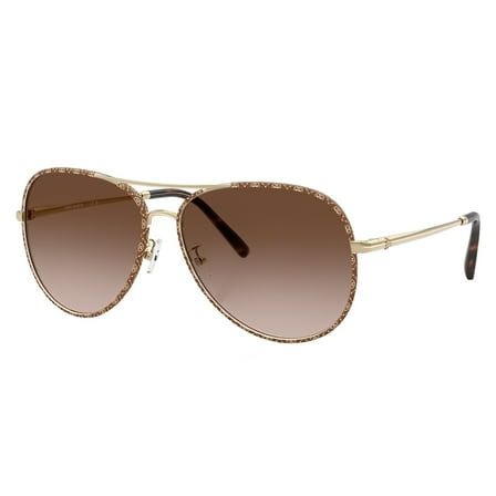 Tory Burch TY 6114 Metal Womens Pilot Sunglasses Light Gold 58mm Adult
