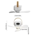 thumbnail image 2 of Remote Control USB Camping Ceiling Fan, Rechargeable Mini Portable Hanging Fan, Quiet Small Tent Fan with Cord, Lightweight Cooler for Camping, Hiking, Outdoor & RV Use, 2 of 9