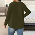 thumbnail image 4 of UQJfacai Tunic Tops for Women Plus Size Dressy Waffle Knit Long Sleeve Shirts Fall Winter Fashion Loose Fit Curved Hem Crewneck Sweaters, 4 of 5