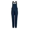 thumbnail image 6 of Women's Overalls Loose Fit Comfy Winter Jumpsuit Cozy Soft Sherpa Lined Adjustable Straps Fuzzy Overalls with Pocket Navy L, 6 of 6