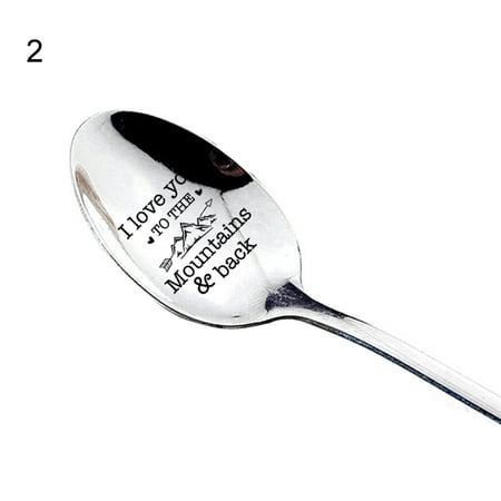 

Biplut Long Handle Spoon Stainless Steel Household Tableware Letter Engraved Utensils (Type 2)