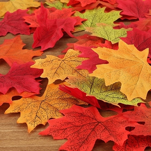 Joernso 100 Pcs Fall Leaves Wedding Favor Autumn Maple Leaf Decorations Party