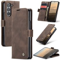 Dteck Case for Samsung Galaxy Z Fold 7 , Magnetic Closure Leather Flip Wallet Case with Card Holder Shockproof Kickstand Protective Phone Cover for Samsung Galaxy Z Fold 7,Coffee