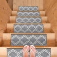 thumbnail image 6 of Ottomanson Non-Slip Rubberback Trellis 8.5" x 26" Indoor Stair Treads, 7 Pack, Gray, 6 of 12