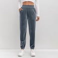 thumbnail image 2 of WMTBSRSW Velvel Jogger Sweatpants for Women Comfy Elastic Waisted Athletic Sweatpants with Pockets Casual Trousers with Pockets Blue Medium, 2 of 6