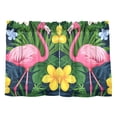 thumbnail image 7 of Yayeee Kitchen Curtains Tier Pair Light Filtering 27"x36" Rod Pocket Short Cafe Window Panel, Pink Flamingo Pattern, 7 of 7