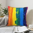 thumbnail image 6 of Kll Rainbow Colored Decorative Throw Pillow Covers Velvet Soft For Couch Sofa Bedroom Living Room Outdoor -20"X20", 6 of 8