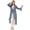 Blue, variant on Long Sleeves V Neck Ruffle Printed Shrug - Women's Stylish Ruffle Shrug