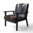 thumbnail image 3 of Designart "Celestial Angel Wings in Blue and Gold II" Blue Wings Upholstered Accent Chair - Modern Arm Chair For Living Room, 3 of 5