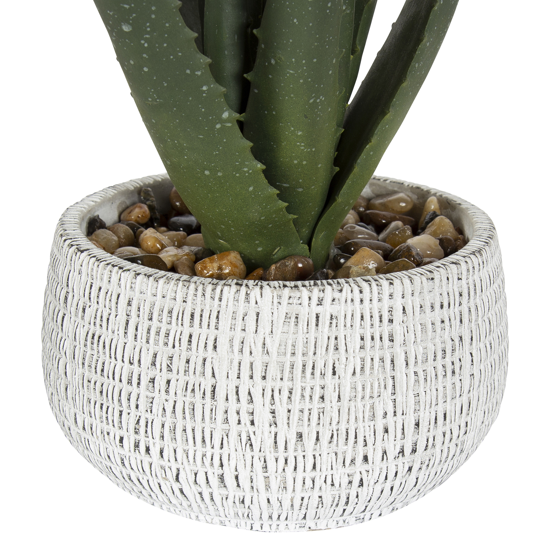 11" Artificial Aloe Plant in White and Black Stone Planter by Better Homes & Gardens - image 2 of 5