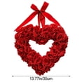 thumbnail image 2 of 16 Inch Valentine's Day Heart Shaped Wreath - Red Farmhouse Valentine Wreath for Front Door Outdoor, Reusable Polyester Romantic Home Decor for Mantel Wall Window, 2 of 4