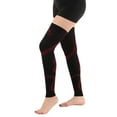thumbnail image 3 of mojo full leg support & recovery compression stockings thigh hi leg sleeve - (small, black red) thigh high compression stockings 20-30mmhg, 3 of 9