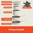 thumbnail image 6 of bella 9-Piece Cookware Set, Fits-anywhere™ Kitchenware, Oatmilk, 6 of 11