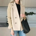 thumbnail image 5 of Antinious Womens Plus Size Blazer Women Notch Lapel Short Coat,Warm Trench Coat,Casual Winter Coats for Women,Beige,XXXXL, 5 of 5