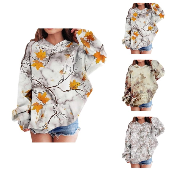 Girls Camo Hoodies 2025 Long Sleeve Camouflage Graphic Hooded Sweatshirt with Pockets Kids Pullover Tops