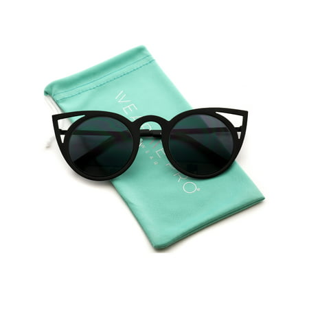 WearMe Pro - Women Full Metal Frame Cat Eye Retro Fashion Retro Round Lens Cat Eye Sunglasses