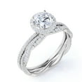 thumbnail image 4 of JeenMata 1.75 Carat Round cut Moissanite Wedding Set in 18k White Gold Over Silver, 4 of 7