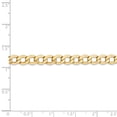 thumbnail image 4 of Real 14kt Yellow Gold 5.25mm Semi-Solid Curb Chain Chain Bracelet; 7 inch; Lobster Clasp; for Adults and Teens; for Women and Men, 4 of 4