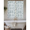 thumbnail image 7 of Bedroom Curtains 63 Inches length, Teal Blue Green Window Treatment Curtain Drapes, Vintage Farmhouse Boho Flower Leaf Rod Pocket Curtain Panels for Living Room Kitchen, 42"x63", 2 Panels, 7 of 7