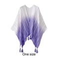 thumbnail image 2 of Hzzsbu Women's Gradient Color Cloak Cape Knit Shawl Vintage Ethnic Style Poncho, 2 of 7